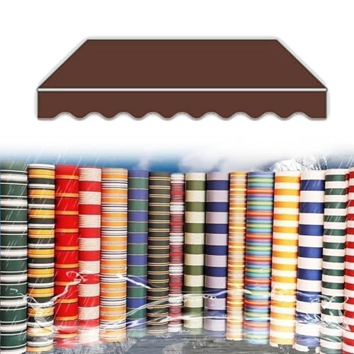 Ersatzstoff für Markisen Markisenbespannung Sonnenschutz Balkonmarkisen Stoff Ersat wasserabweisend Markiesenstoff für Außenbereiche(Coffee Brown,15x11ft/4.6x3.4m) von Generic