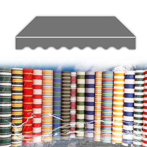 Ersatzstoff für Markisen Markisenbespannung Sonnenschutz Balkonmarkisen Stoff Ersat wasserabweisend Markiesenstoff für Außenbereiche(Grey,12x8ft/3.6x2.5m) von Generic