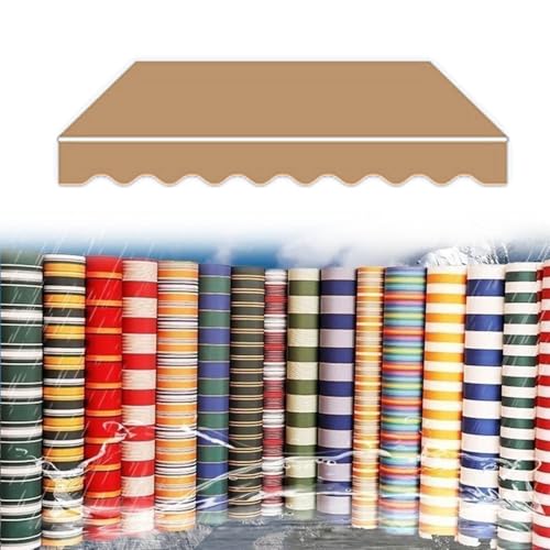 Ersatzstoff für Markisen Markisenbespannung Sonnenschutz Balkonmarkisen Stoff Ersat wasserabweisend Markiesenstoff für Außenbereiche(Khaki,19.6x9.8ft/6x3.0m) von Generic