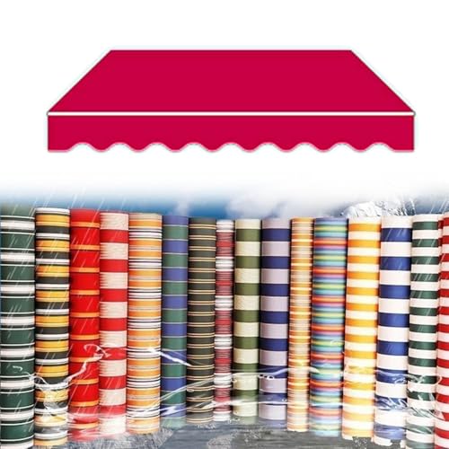 Ersatzstoff für Markisen Markisenbespannung Sonnenschutz Balkonmarkisen Stoff Ersat wasserabweisend Markiesenstoff für Außenbereiche(Red,12x10ft/3.6x3.0m) von Generic