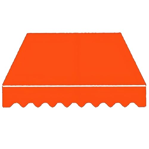 Ersatzstoff für Markisenbespannung (ohne Rahmen), Wasserdicht UV Schutz Polyester Outdoor Sonnenschutz Markisenstoff mit Front Volant(400x350cm/13x11.5ft) von Generic