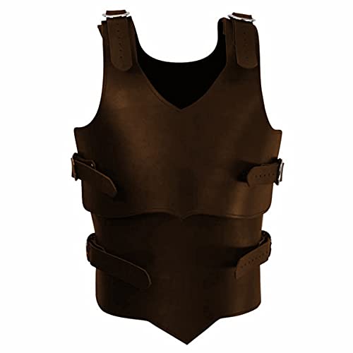 Erwachsene Renaissance Lederrüstung Wams Weste - Vintage Brustpanzer Ausrüstung Mit Verstellbarer Schnalle - Für SCA Viking LARP Warrior Cosplay, Brown, One Size Erwachsene Renaissance Lederrüstung Wams Weste - Vintage Brustpanzer Ausrüstung Mit Verstellbarer Schnalle - Für SCA Viking LARP Warrior Cosplay, Brown, One Size von Generic
