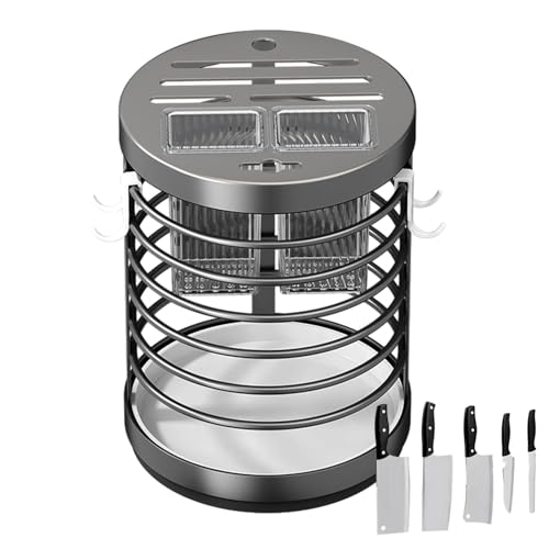 Essstäbchenhalter, Organizer für Essstäbchen, drehbarer Zylinderhalter für die Küche, abnehmbare Abtropfschale für Organizer, drehbar, mit Trennwand für Essstäbchen Essstäbchenhalter, Organizer für Essstäbchen, drehbarer Zylinderhalter für die Küche, abnehmbare Abtropfschale für Organizer, drehbar, mit Trennwand für Essstäbchen von Generic