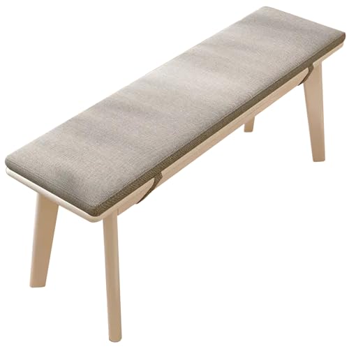 Esszimmer Bank 140 cm mit Polster Modern Sitzbank Schuhe Massivholz Bettbank ohne Rückenlehne Esszimmermöbel für Flur, Wohnzimmer, Schlafzimmer, Küche(White,140cm/55.11in) von Generic