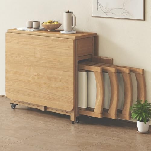 Esszimmer Klappbares Esstisch-Set, ausziehbarer Esstisch aus Holz mit 4 Stühlen, leicht zu bewegender Klapptisch for Küche, Esszimmer, Wohnzimmer, Restaurant, 1,4 m Esszimmer Klappbares Esstisch-Set, ausziehbarer Esstisch aus Holz mit 4 Stühlen, leicht zu bewegender Klapptisch for Küche, Esszimmer, Wohnzimmer, Restaurant, 1,4 m von Generic