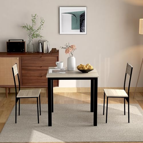 Esszimmer-Set 3-teilig, kompakter Esstisch mit 2 Stühlen, platzsparendes Sitzgruppe für Balkon, Küche oder Wohnzimmer, minimalistisches Design, pflegeleichtes Möbelset von Generic