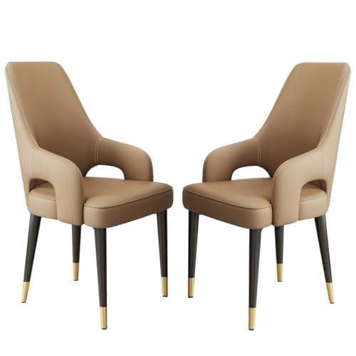 Esszimmerstühle, 2er-Set, Küchen-Esszimmerstühle, gepolstert, Mid-Century Modern, Sessel, Leder, Gäste-Wartezimmer, Seitenstuhl mit Metallbeinen für Wohnzimmer, Schlafzimmer Esszimmerstühle, 2er-Set, Küchen-Esszimmerstühle, gepolstert, Mid-Century Modern, Sessel, Leder, Gäste-Wartezimmer, Seitenstuhl mit Metallbeinen für Wohnzimmer, Schlafzimmer von Generic