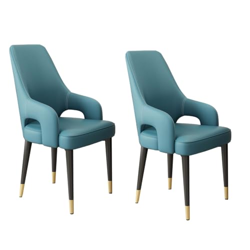 Esszimmerstühle, 2er-Set, gepolstert, Mid-Century Modern, Küchen-Esszimmerstühle, Sessel, Leder, Gäste-Wartezimmer, Seitenstuhl mit Metallbeinen für Wohnzimmer, Schlafzimmer Esszimmerstühle, 2er-Set, gepolstert, Mid-Century Modern, Küchen-Esszimmerstühle, Sessel, Leder, Gäste-Wartezimmer, Seitenstuhl mit Metallbeinen für Wohnzimmer, Schlafzimmer von Generic