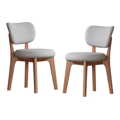 Esszimmerstühle, 2er-Set, moderner Küchenstuhl aus der Mitte des Jahrhunderts, Bequeme gepolsterte Leder-Esszimmerstühle für Wohnzimmer, Esszimmerstühle, Akzentstühle, Küche, PU-Kissen, Rückenlehne von Generic