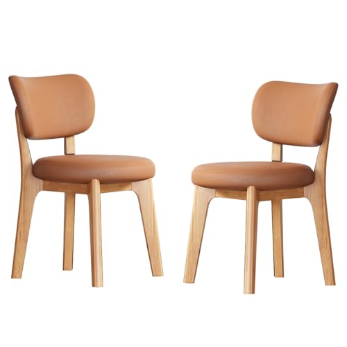 Esszimmerstühle, 2er-Set, moderner Küchenstuhl aus der Mitte des Jahrhunderts, Bequeme gepolsterte Leder-Esszimmerstühle für Wohnzimmer, Esszimmerstühle, Akzentstühle, Küche, PU-Kissen, Rückenlehne von Generic