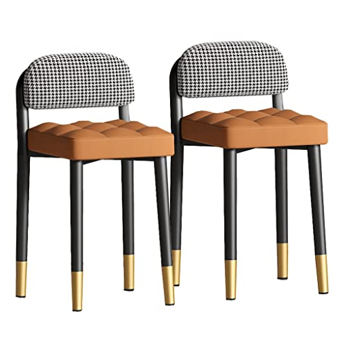 Esszimmerstühle, 2er-Set, stapelbarer Stuhlhocker, Moderne Esszimmerstühle für die Küche mit schwarzen Metallbeinen, Akzentstuhl mit Lederpolsterung, Seitenstühle für das Schlafzimmer mit weichen Sit von Generic