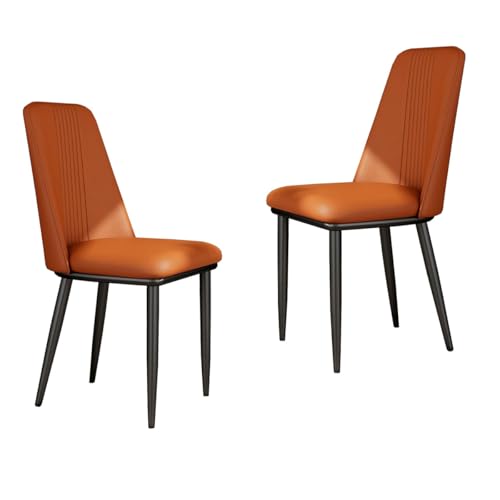 Esszimmerstühle, gepolsterter Akzent-Wohnzimmerstuhl, 2er-Set, Küchen- und Esszimmerstühle mit Lederrückenlehne, Mid-Century-Seitenstühle mit Metallbeinen für den Empfangsraum Esszimmerstühle, gepolsterter Akzent-Wohnzimmerstuhl, 2er-Set, Küchen- und Esszimmerstühle mit Lederrückenlehne, Mid-Century-Seitenstühle mit Metallbeinen für den Empfangsraum von Generic