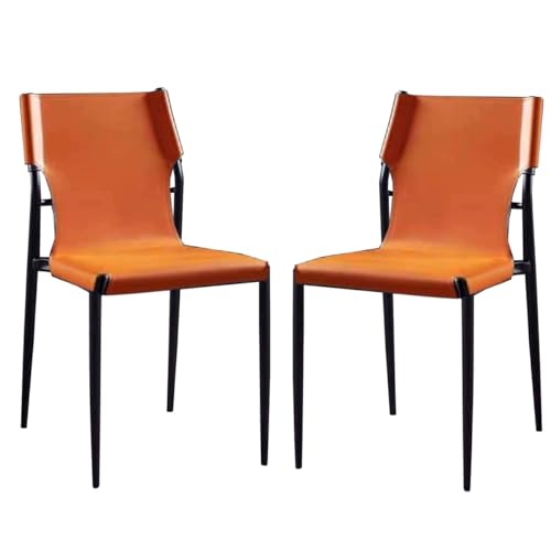 Esszimmerstühle 2er-Set, Akzentstuhl, Moderne Leder-Esszimmerstühle mit Metallbeinen, armlose Seitenstühle für das Wohnzimmer, gepolsterter Akzentstuhl für Küche, Esszimmer Esszimmerstühle 2er-Set, Akzentstuhl, Moderne Leder-Esszimmerstühle mit Metallbeinen, armlose Seitenstühle für das Wohnzimmer, gepolsterter Akzentstuhl für Küche, Esszimmer von Generic
