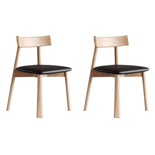 Esszimmerstühle 2er-Set, Gepolsterte Küchenstuhl Ohne Armlehnen mit Geschwungener Rückenlehne, Beine aus Massivholz, Geeignet für Restaurants, Wohnzimmer(Green) von Generic