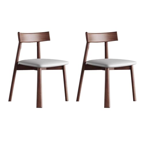 Esszimmerstühle 2er-Set, Gepolsterte Küchenstuhl Ohne Armlehnen mit Geschwungener Rückenlehne, Beine aus Massivholz, Geeignet für Restaurants, Wohnzimmer(Silver) von Generic