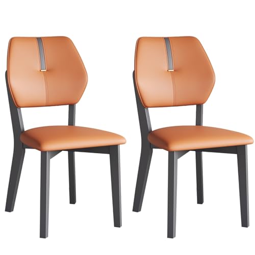 Esszimmerstühle 2er-Set, gepolsterte Mid-Century Modern Küchen-Esszimmer-Akzentstühle mit Lederkissensitz und Holzbeinen für Küche, Wohnzimmer Esszimmerstühle 2er-Set, gepolsterte Mid-Century Modern Küchen-Esszimmer-Akzentstühle mit Lederkissensitz und Holzbeinen für Küche, Wohnzimmer von Generic
