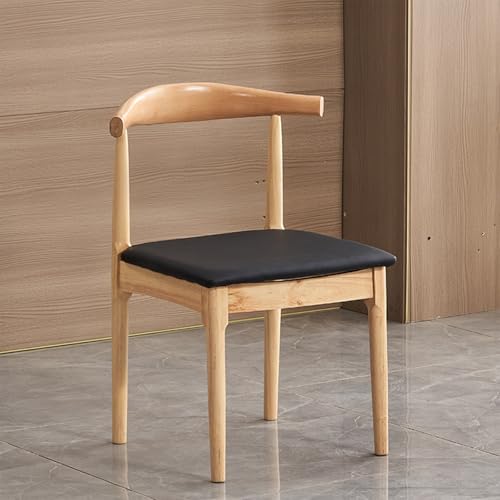Esszimmerstühle 2er Set Modern Holz Mitte Jahrhundert Stuhl PU Leder Küchenstuhl Esszimmerstuhl für Küche Esszimmer Wohnzimmer Schlafzimmer Büro (Schwarz) von Generic