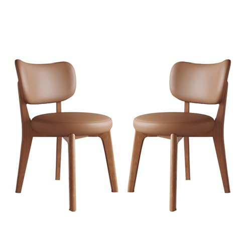 Esszimmerstühle 2er Set aus Holz, Moderner Gepolsterter Schminkstuhl mit Gebogener Rückenlehne, für Küche, Geeignetes Esszimmer, Restaurant, Schlafzimmer(Bronze) von Generic