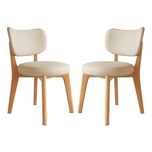 Esszimmerstühle 2er Set aus Holz, Moderner Gepolsterter Schminkstuhl mit Gebogener Rückenlehne, für Küche, Geeignetes Esszimmer, Restaurant, Schlafzimmer(Chrome) von Generic