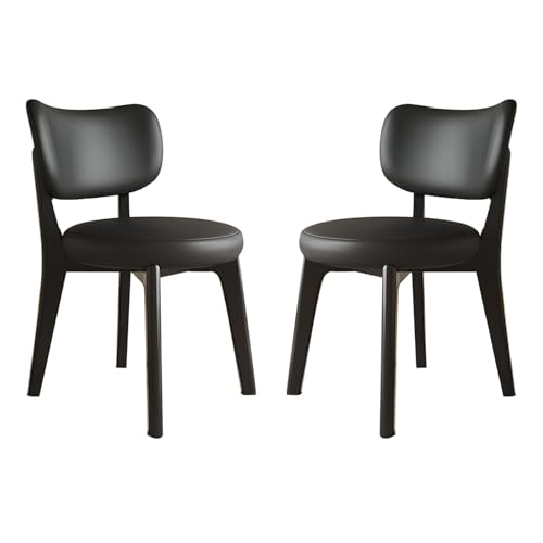 Esszimmerstühle 2er Set aus Holz, Moderner Gepolsterter Schminkstuhl mit Gebogener Rückenlehne, für Küche, Geeignetes Esszimmer, Restaurant, Schlafzimmer(Pink) von Generic