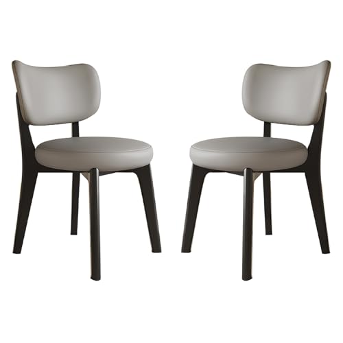 Esszimmerstühle 2er Set aus Holz, Moderner Gepolsterter Schminkstuhl mit Gebogener Rückenlehne, für Küche, Geeignetes Esszimmer, Restaurant, Schlafzimmer(Silver) von Generic