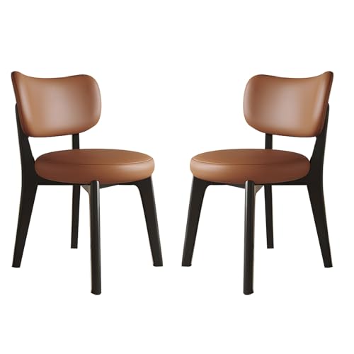 Esszimmerstühle 2er Set aus Holz, Moderner Gepolsterter Schminkstuhl mit Gebogener Rückenlehne, für Küche, Geeignetes Esszimmer, Restaurant, Schlafzimmer(Yellow) von Generic