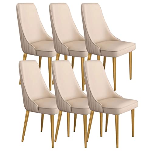 Esszimmerstühle 6er-Set, Mikrofaser-Leder, Küchen-Omie, Sitzfläche, stabile Beine aus Kohlenstoffstahl von Generic