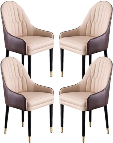 Esszimmerstühle Aus Mikrofaserleder Für Die Küche 4er-Set Mit Ergonomischer Rückenlehne Und Beinen Aus Buchenholz Für Den Empfangsstuhl Für Die Theke Lounge, P von Generic