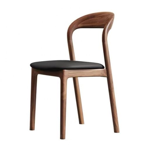 Esszimmerstühle Holz Esszimmerstühle Scandi Design abgerundetem Ruhestand Minimalistische Stühle für Küchen Esszimmer Schwarz 81 * 43 * 46cm von Generic