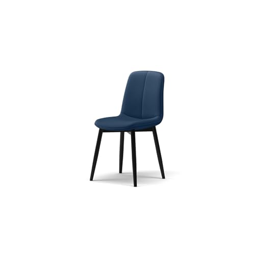Esszimmerstühle Kunstleder Küchentischstuhl Mit Rückenlehne Und Black Metal Legs Lounge Ecke Polstert Sitz Für Heimfutter Wohnzimmer Restaurant(Size:1X,Color:Blau) von Generic