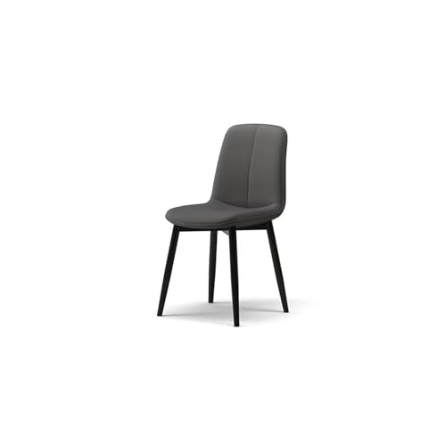Esszimmerstühle Kunstleder Küchentischstuhl Mit Rückenlehne Und Black Metal Legs Lounge Ecke Polstert Sitz Für Heimfutter Wohnzimmer Restaurant(Size:1X,Color:Dunkelgrau) von Generic