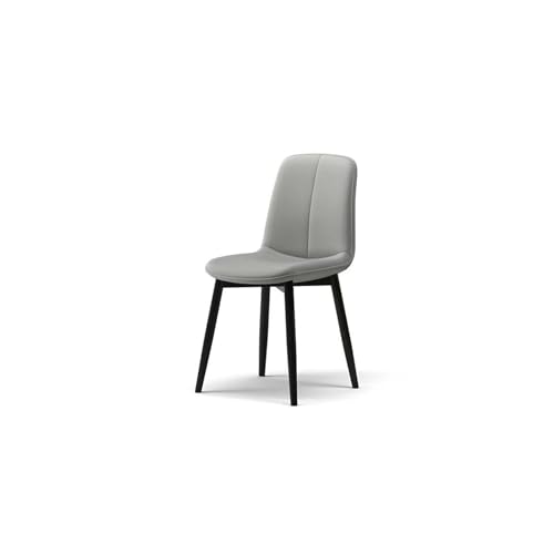 Esszimmerstühle Kunstleder Küchentischstuhl Mit Rückenlehne Und Black Metal Legs Lounge Ecke Polstert Sitz Für Heimfutter Wohnzimmer Restaurant(Size:1X,Color:Hellgrau) von Generic