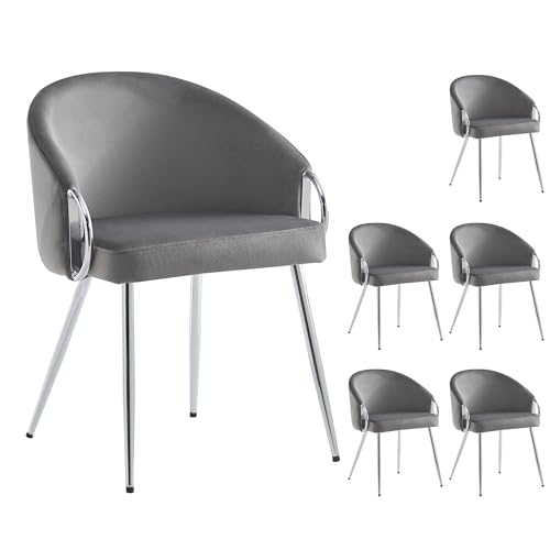 Esszimmerstühle Samt mit Verstellbaren Beinen Lounge Sessel für Küche Wohnzimmer Schlafzimmer Büro Arbeitszimmer Freizeitstuhl bis 150 kg Belastbar Armlehnstuhl 6er Set Grau Esszimmerstühle Samt mit Verstellbaren Beinen Lounge Sessel für Küche Wohnzimmer Schlafzimmer Büro Arbeitszimmer Freizeitstuhl bis 150 kg Belastbar Armlehnstuhl 6er Set Grau von Generic