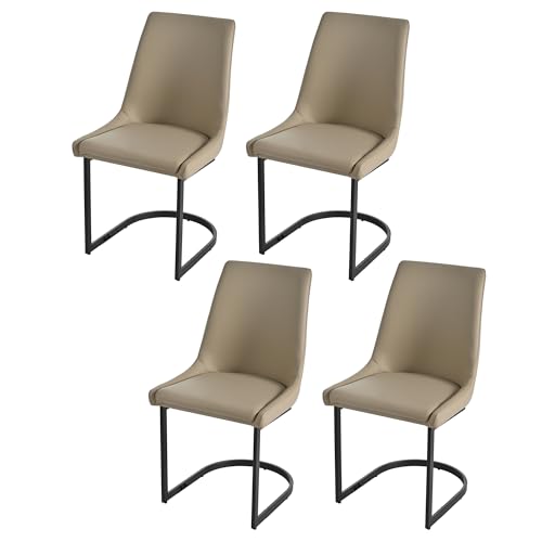 Esszimmerstühle Set PU-Leder mit Hohe Rückenlehne Loungesessel für Küche Wohnzimmer Schlafzimmer Büro Arbeitszimmer Freizeitstuhl bis 100 kg Belastbar 4-teilig Khaki Esszimmerstühle Set PU-Leder mit Hohe Rückenlehne Loungesessel für Küche Wohnzimmer Schlafzimmer Büro Arbeitszimmer Freizeitstuhl bis 100 kg Belastbar 4-teilig Khaki von Generic