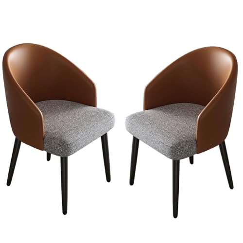 Esszimmerstühle aus Leder, 2er-Set, Moderne Küchen- und Esszimmerstühle mit Armlehne, Mid-Century Modern Wohnzimmersessel, Akzentstühle, gepolsterte Seitenstühle mit Metallbeinen Esszimmerstühle aus Leder, 2er-Set, Moderne Küchen- und Esszimmerstühle mit Armlehne, Mid-Century Modern Wohnzimmersessel, Akzentstühle, gepolsterte Seitenstühle mit Metallbeinen von Generic