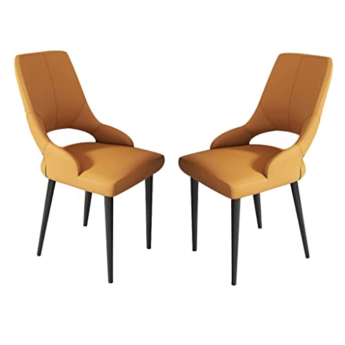 Esszimmerstühle aus Leder, 2er-Set, für Küche, Wohnzimmer, Lounge, Thekenstühle, stabile Beine aus Kohlenstoffstahl von Generic