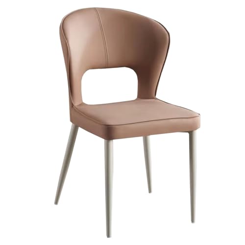 Esszimmerstühle aus Leder, gepolsterte Küchen-Esszimmerstühle mit Metallbeinen, Mid-Century Modern Akzentstuhl, Wohnzimmerstuhl, bequemer Sitz, Che Montage von Generic