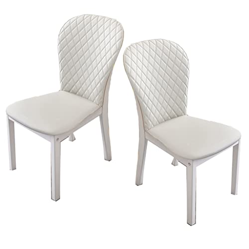 Esszimmerstühle aus PU-Leder, 2er-Set, armloser Akzentstuhl mit Holzbeinen, gepolsterte Küchen-Esszimmerstühle für das Wohnzimmer, Seitenstühle für das Esszimmer und das Schlafzimmer von Generic