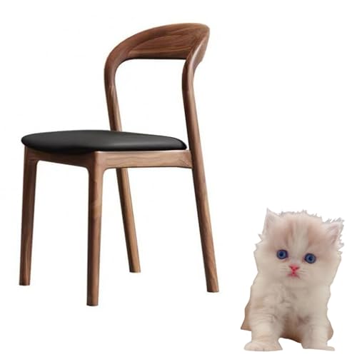 Esszimmerstühle extra heftiges massives Holzbau minimalistischer nordischer Stühle Leichter Finish und gebogenes Rücken Design Schwarz 81 * 43 * 46cm von Generic