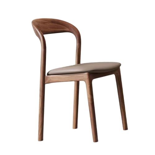 Esszimmerstühle extra heftiges massives Holzbau minimalistischer nordischer Stühle Leichter Finish und gebogenes Rücken Design braun 81 * 43 * 46cm von Generic