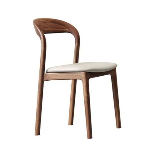 Esszimmerstühle extra heftiges massives Holzbau minimalistischer nordischer Stühle Leichter Finish und gebogenes Rücken Design weiß 81 * 43 * 46cm von Generic