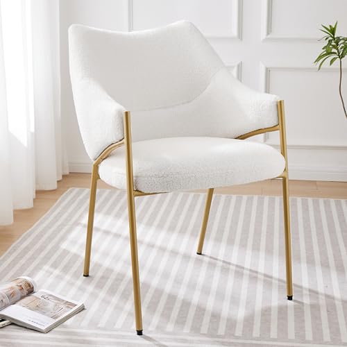 Esszimmerstühle mit Verdicktes Sitzkissen Loungesessel Sofastuhl für Küche Wohnzimmer Schlafzimmer Armlehnstuhl bis 150 kg Belastbar Polsterstuhl Beige 1St von Generic