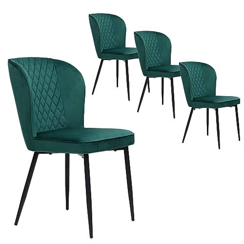 Esszimmerstuhl Set mit Rückenlehne Sitzfläche aus Samt Polsterstuhl für Wohnzimmer Küchen Schlafzimmer Loungesessel Gestell aus Metall Freizeitstuhl 4er Set Grün Esszimmerstuhl Set mit Rückenlehne Sitzfläche aus Samt Polsterstuhl für Wohnzimmer Küchen Schlafzimmer Loungesessel Gestell aus Metall Freizeitstuhl 4er Set Grün von Generic