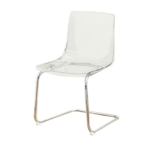 Esszimmerstuhl aus Transparentem Acryl, Moderner Akzentstuhl mit Transparenter Sitzfläche und Rückenlehne, Metallrahmen, Minimalistisch für Esszimmer, Wohnzimmer, Büro(Clear) von Generic