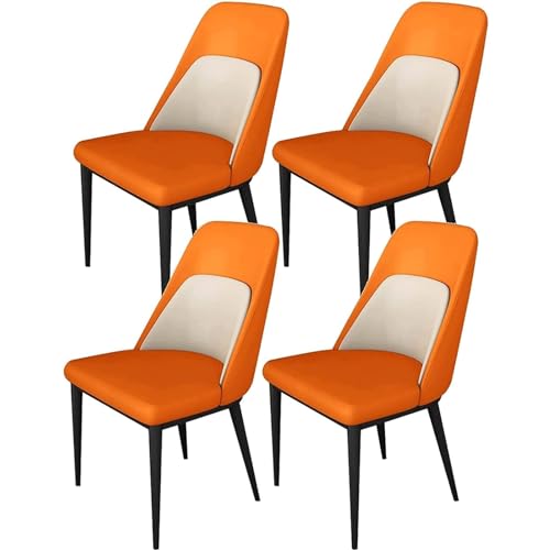 Esszimmerstuhl aus künstlichem Mikrofaserleder, Küchenstühle im 4er-Set, Schminkstuhl mit Metallbeinen, Seitenstühle mit geschwungener Rückenlehne Esszimmerstuhl aus künstlichem Mikrofaserleder, Küchenstühle im 4er-Set, Schminkstuhl mit Metallbeinen, Seitenstühle mit geschwungener Rückenlehne von Generic