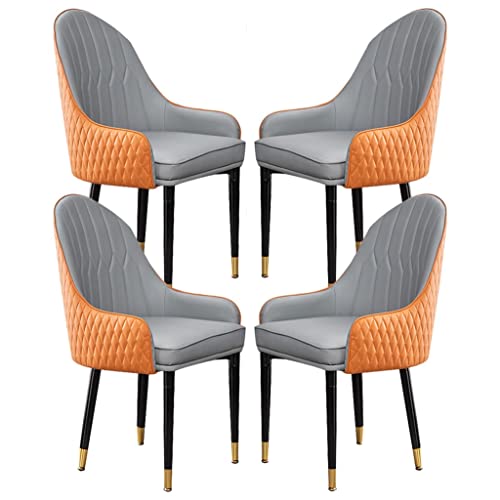 Esszimmerstuhl mit Holzbeinen, 4er-Set, Mikrofaser-Leder, Wohnzimmer-/Esszimmer-Akzent-Sessel, Büro-Loungesessel von Generic