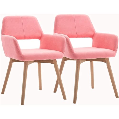 Esszimmerstuhl mit hohler Rückenlehne, Küchenstühle 2er-Set, Freizeitstühle mit Samtpolsterung, Schminkstuhl mit Beinen aus ivholz von Generic