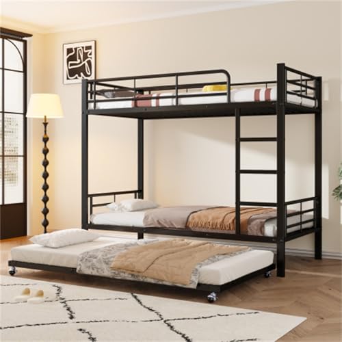 Etagenbett 90x200cm&90x190cm Dreibettzimmer Hochbett mit Ausziehbett Familienbett für Erwachsene Jugendliche Eisenbett mit Leiter Fallschutzgitter Gästebett Bodenbett Schwarz Etagenbett 90x200cm&90x190cm Dreibettzimmer Hochbett mit Ausziehbett Familienbett für Erwachsene Jugendliche Eisenbett mit Leiter Fallschutzgitter Gästebett Bodenbett Schwarz von Generic