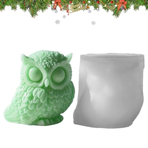 Eulen-Kerzenform, Eulenform | Silikon- -Eulen-Statuen-Bastelform | Leicht zu lösende Silikonform zum Gießen von Tieren, Anfänger, Basteln für Desserts, Seife von Generic