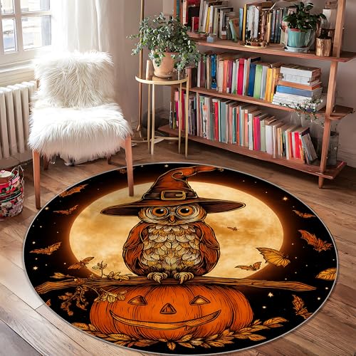 Eulen-Teppich, Halloween-Teppich, Fantasievoller Kürbis, Fledermäuse, Halloween, Orange, Niederflor-Fußmatte, Heimakzente, Teppich, lichtbeständig, Badezimmer, Tür, Eingang, Nachttisch, Dekoration Eulen-Teppich, Halloween-Teppich, Fantasievoller Kürbis, Fledermäuse, Halloween, Orange, Niederflor-Fußmatte, Heimakzente, Teppich, lichtbeständig, Badezimmer, Tür, Eingang, Nachttisch, Dekoration von Generic